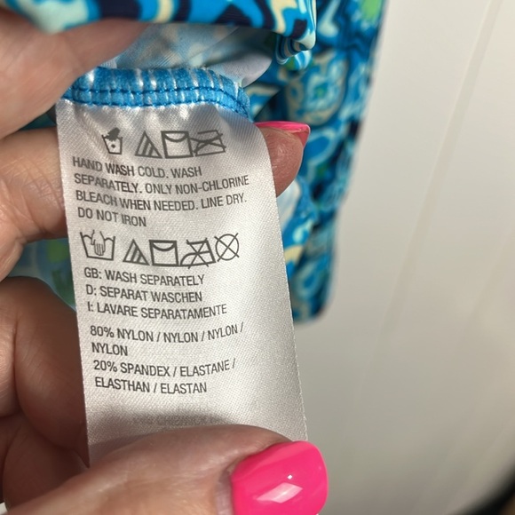 AmberNoonII Womens Swim Top M Turquoise Navy 1/2 Zip Front Thumb Hole Outdoors - Picture 9 of 13